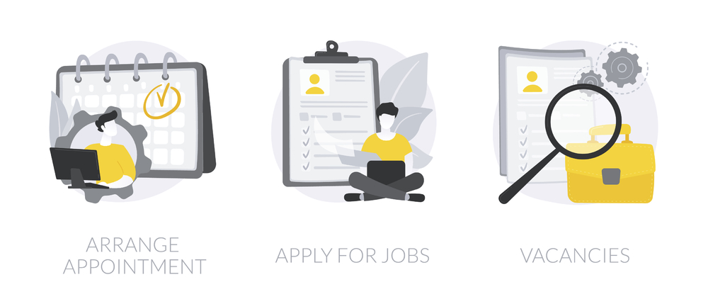 人力資源服務的抽象概念與矢量插圖設計